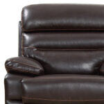 43" Modern Brown Power Reclining Chair with Leather Cushions