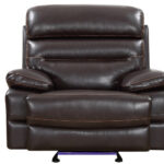 43" Modern Brown Power Reclining Chair with Leather Cushions