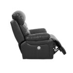 43" Grey Faux Leather Recliner Chair with Glider Function
