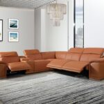 123" Camel Italian Leather Power Reclining U-Shaped Sectional (6-Piece) 17 123" Camel Italian Leather Power Reclining U-Shaped Sectional (6-Piece)