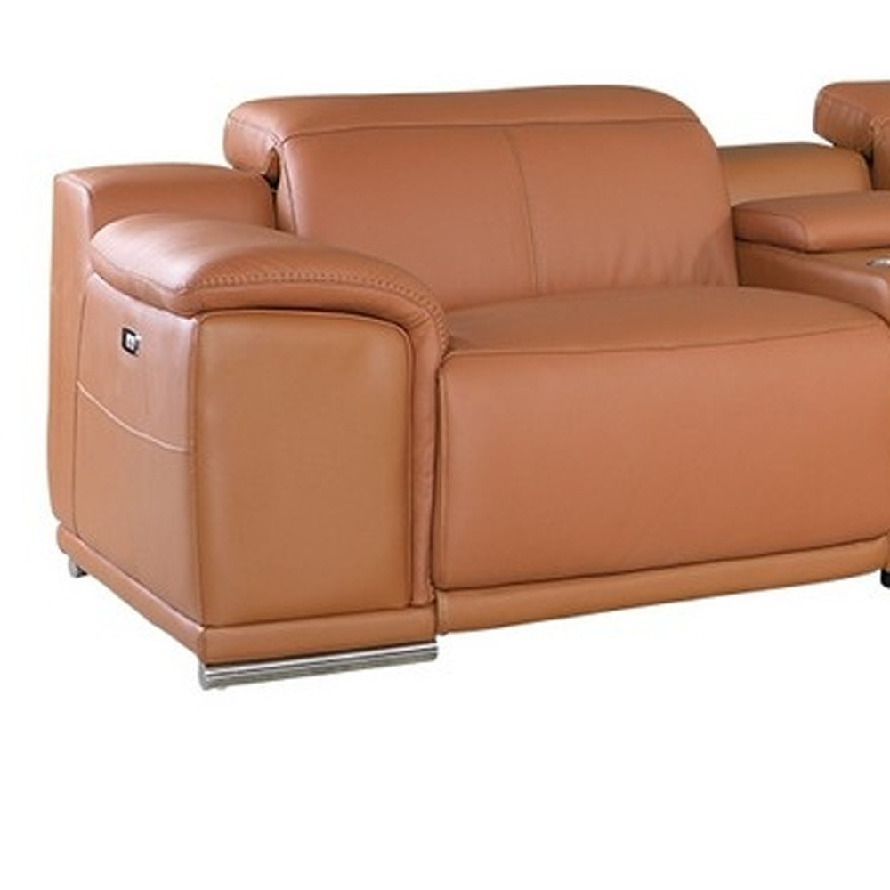 280-Inch U-Shaped Italian Leather Power Reclining Sectional with Console 6 280-Inch U-Shaped Italian Leather Power Reclining Sectional with Console - Image 6