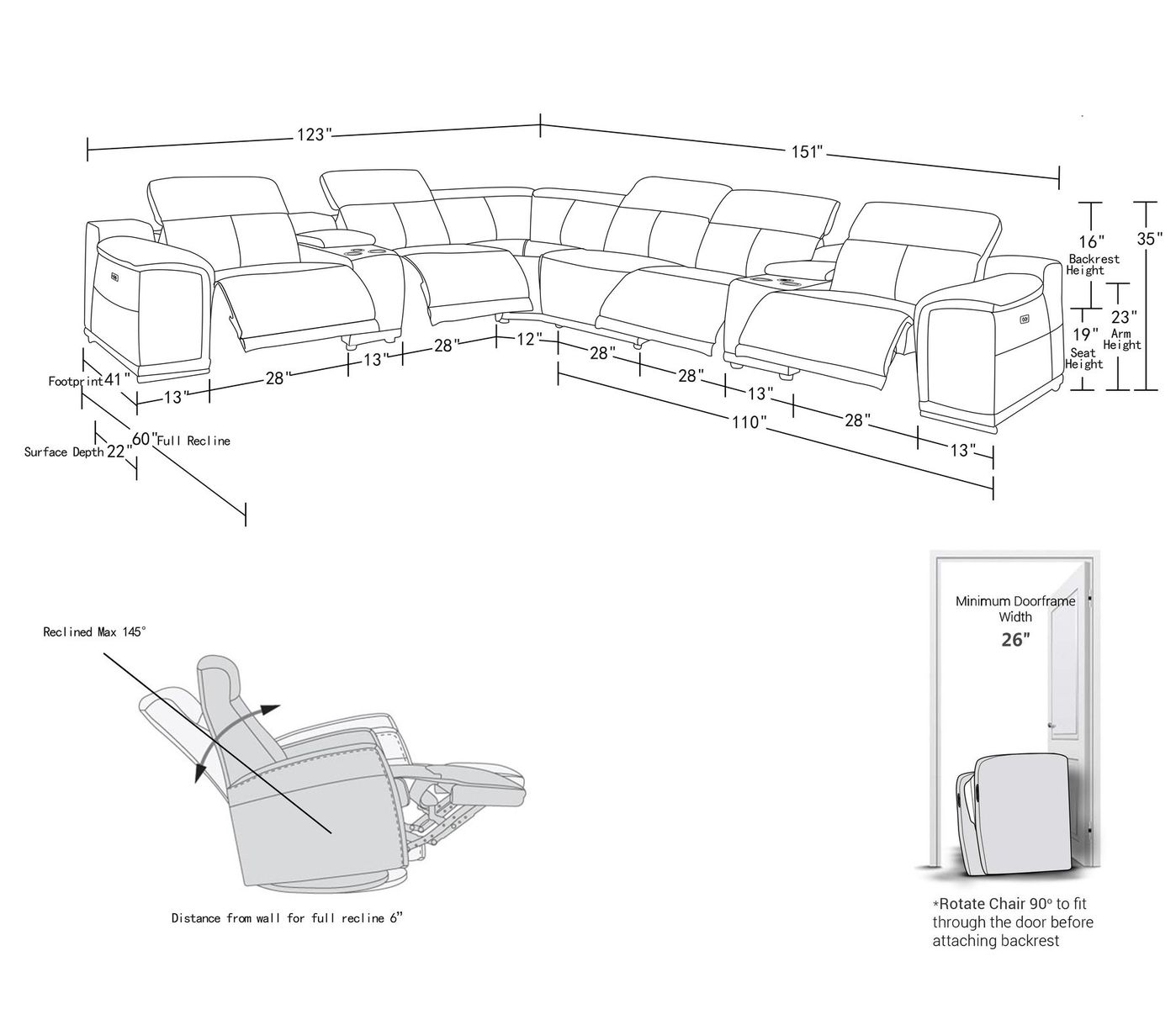 320 Inch Camel Italian Leather Power Reclining U Shaped Sectional 9 320 Inch Camel Italian Leather Power Reclining U Shaped Sectional - Image 9