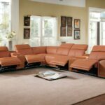 320 Inch Camel Italian Leather Power Reclining U Shaped Sectional 10 320 Inch Camel Italian Leather Power Reclining U Shaped Sectional