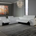 123” White Italian Leather Power Reclining U-Shaped Sectional With Console 16 123” White Italian Leather Power Reclining U-Shaped Sectional With Console