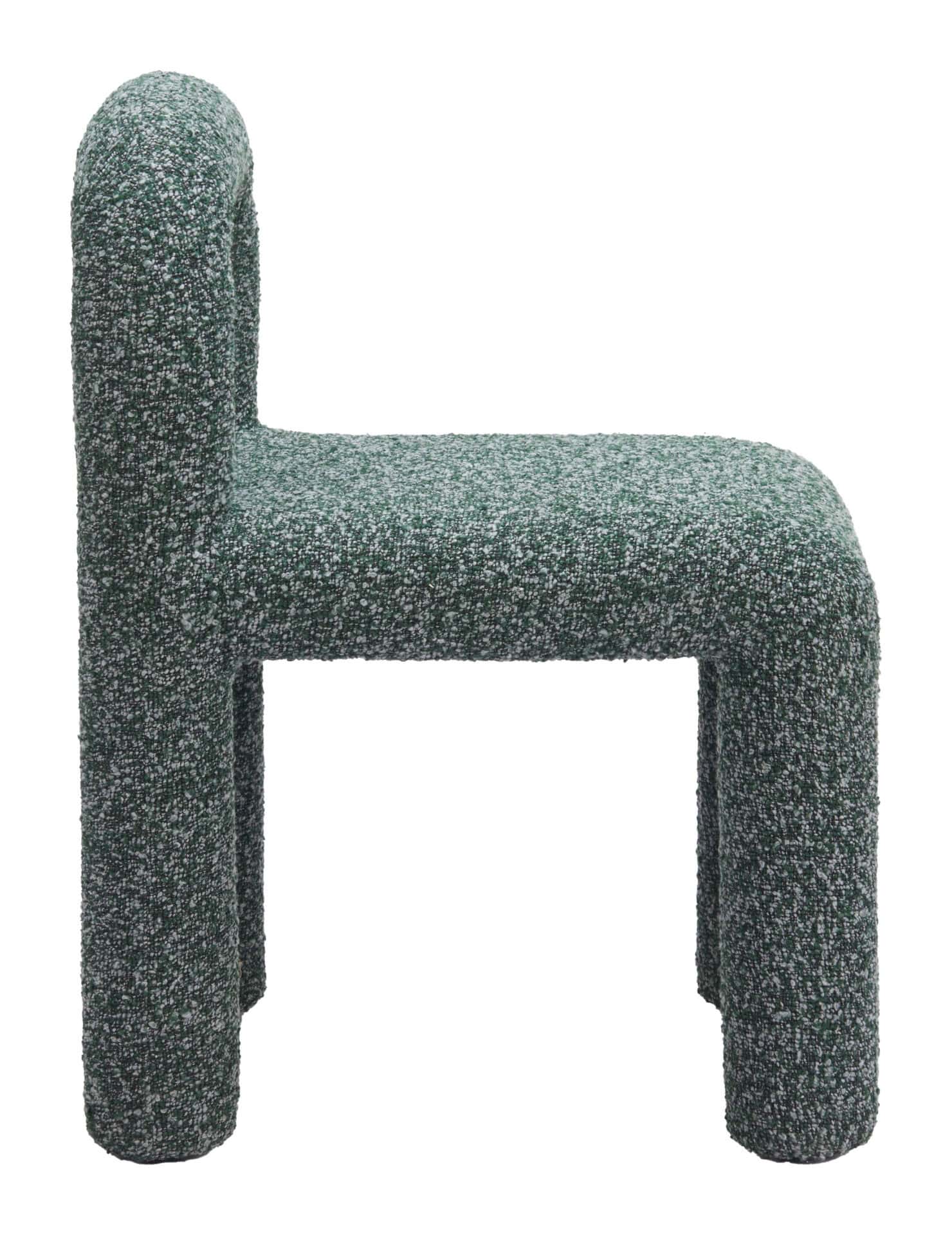 Shearling Style Dining Chair with Wood Frame Snowy Green (Set of 2) 4 Shearling Style Dining Chair with Wood Frame Snowy Green (Set of 2) - Image 4