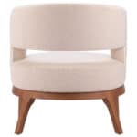 Beige Accent Chair with Wood Base and Durable Vinyl Upholstery 15 Beige Accent Chair with Wood Base and Durable Vinyl Upholstery