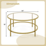 36 Inch Round Tempered Glass Coffee Table with Metal Frame 19 36 Inch Round Tempered Glass Coffee Table with Metal Frame