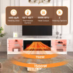 36 Inch Electric Fireplace Heater with LED Lights and Remote
