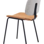 Beige and Brown Dining Chair with Faux Leather and Steel Legs (Set of 2) 19 Beige and Brown Dining Chair with Faux Leather and Steel Legs (Set of 2)