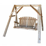 70" Rustic Natural Wooden Porch Swing Chair