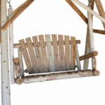 70" Rustic Natural Wooden Porch Swing Chair