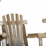 87" Natural Solid Wood Outdoor Swing Chair with Armrests