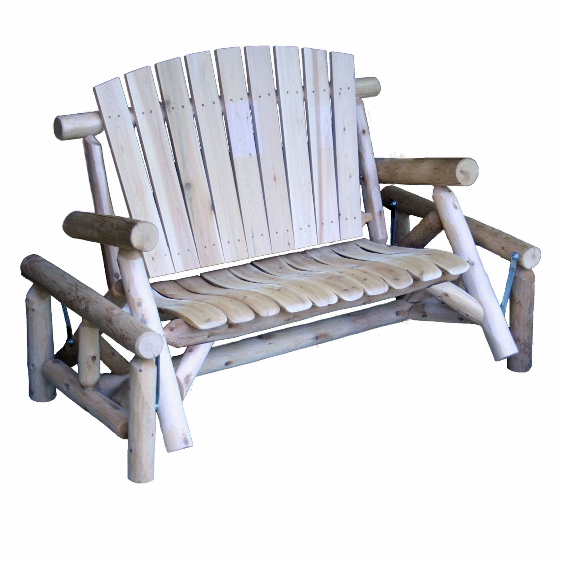 59" Natural Solid Wood Adirondack Chair with Rustic Distressed Finish 1 59" Natural Solid Wood Adirondack Chair with Rustic Distressed Finish
