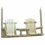 71" X 24" X 49" Rustic Natural Wood Tete-A-Tete Porch Swing