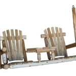 71" X 24" X 49" Rustic Natural Wood Tete-A-Tete Porch Swing