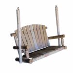 48" Natural Wood Rustic Porch Swing with Contoured Seat Slats