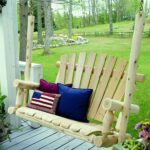 48" Natural Wood Rustic Porch Swing with Contoured Seat Slats