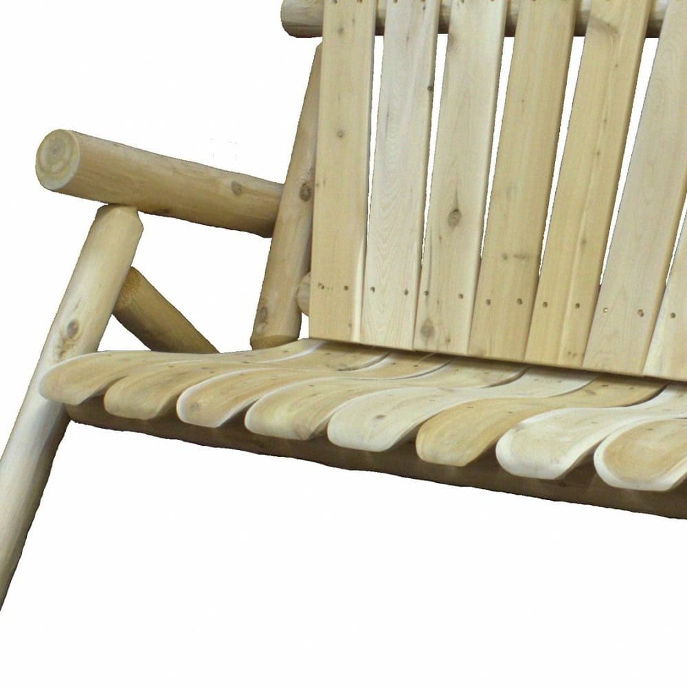 Rustic Natural Wood Loveseat with Contoured Seat Slats 4 Rustic Natural Wood Loveseat with Contoured Seat Slats - Image 4