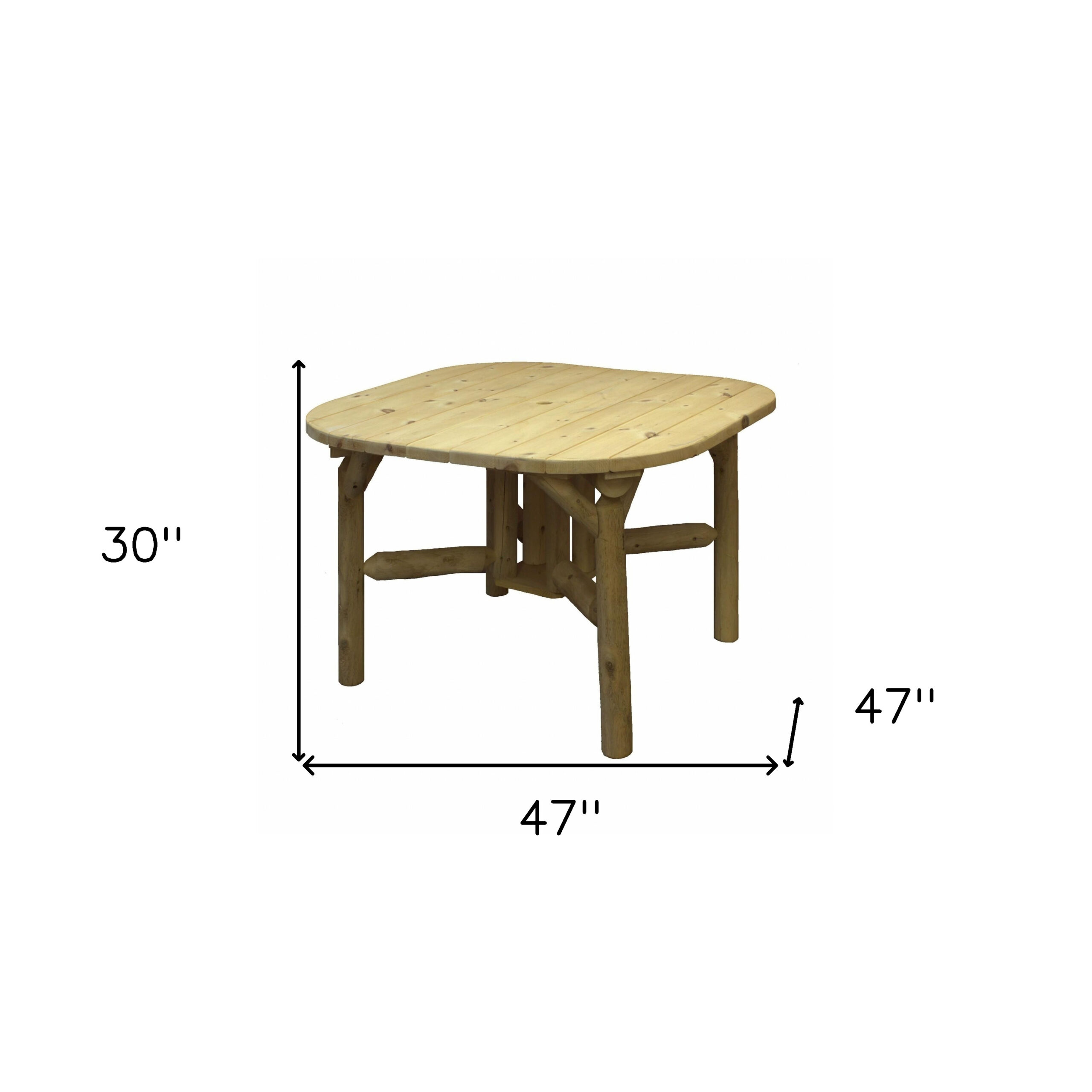 47" Natural Square Solid Wood Outdoor Dining Table 10 47" Natural Square Solid Wood Outdoor Dining Table