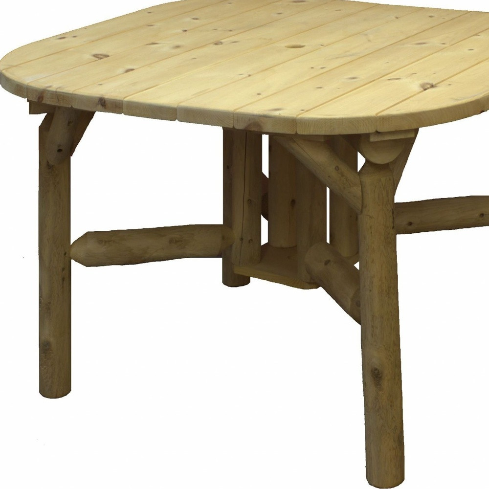 47" Natural Square Solid Wood Outdoor Dining Table 4 47" Natural Square Solid Wood Outdoor Dining Table - Image 4