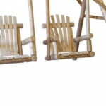 87" X 70" X 65" Rustic Natural Wood Double Chair Swing