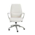 40-Inch White Faux Leather Adjustable Executive Office Chair 6 40-Inch White Faux Leather Adjustable Executive Office Chair