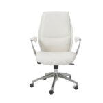 40-Inch White Faux Leather Adjustable Executive Office Chair 8 40-Inch White Faux Leather Adjustable Executive Office Chair