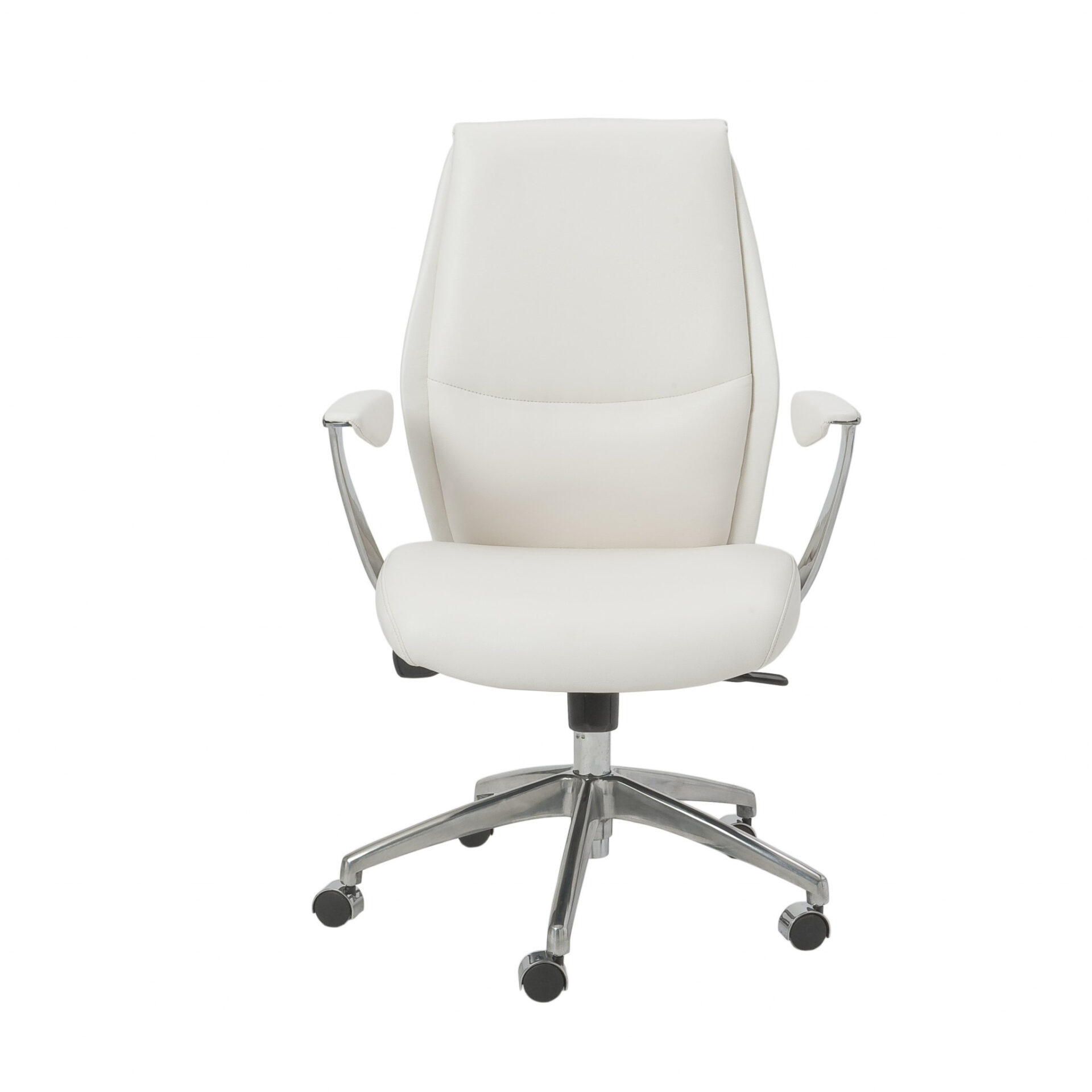 40-Inch White Faux Leather Adjustable Executive Office Chair 3 40-Inch White Faux Leather Adjustable Executive Office Chair - Image 3