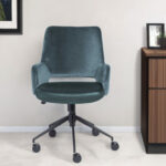 37.21-Inch Adjustable Swivel Velvet Office Chair With Lumbar Support 8 37.21-Inch Adjustable Swivel Velvet Office Chair With Lumbar Support