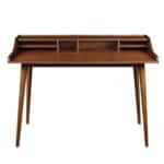 47 Inch Walnut Writing Desk with Shelves for Home Office 10 47 Inch Walnut Writing Desk with Shelves for Home Office