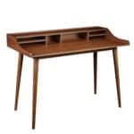 47 Inch Walnut Writing Desk with Shelves for Home Office 11 47 Inch Walnut Writing Desk with Shelves for Home Office