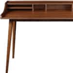 47 Inch Walnut Writing Desk with Shelves for Home Office 14 47 Inch Walnut Writing Desk with Shelves for Home Office
