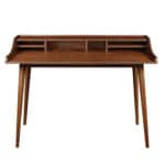 47 Inch Walnut Writing Desk with Shelves for Home Office 15 47 Inch Walnut Writing Desk with Shelves for Home Office