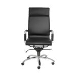 26 Inch Black Silver Faux Leather Adjustable Swivel Office Chair