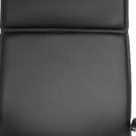 26 Inch Black Silver Faux Leather Adjustable Swivel Office Chair