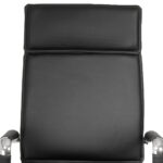 26 Inch Black Silver Faux Leather Adjustable Swivel Office Chair