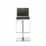 20 Inch Gray and Silver Stainless Steel Bar Stool