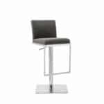 20 Inch Gray and Silver Stainless Steel Bar Stool