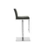 20 Inch Gray and Silver Stainless Steel Bar Stool