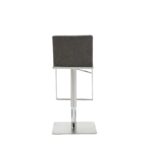 20 Inch Gray and Silver Stainless Steel Bar Stool