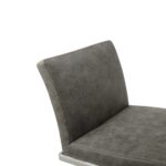 20 Inch Gray and Silver Stainless Steel Bar Stool