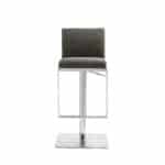 20 Inch Gray and Silver Stainless Steel Bar Stool