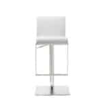 20 Inch White and Silver Stainless Steel Bar Stool w/ Footrest