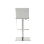 20 Inch White and Silver Stainless Steel Bar Stool w/ Footrest