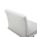 20 Inch White and Silver Stainless Steel Bar Stool w/ Footrest