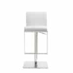 20 Inch White and Silver Stainless Steel Bar Stool w/ Footrest