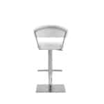 20 Inch White and Silver Stainless Steel Bar Stool