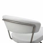 20 Inch White and Silver Stainless Steel Bar Stool