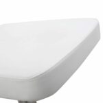20 Inch White and Silver Stainless Steel Bar Stool