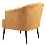 Boho Chic Yellow Accent Chair with Velveteen Corduroy and Wood Legs